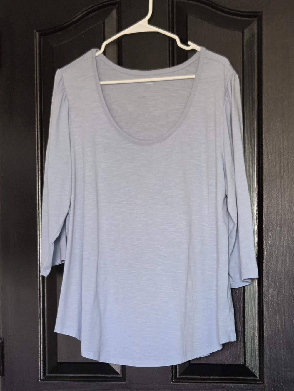 Lane Bryant Periwinkle Blue Puff Sleeve Scoop Neck Tee